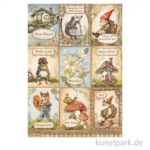 Kostenloser Versand Stamperia Reispapier - Hidden Grove Cards, DIN A4