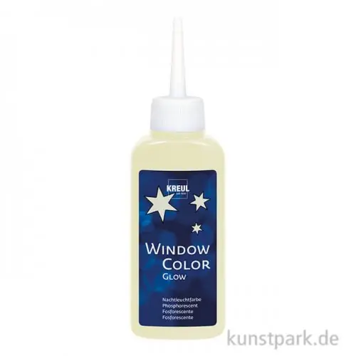KREUL Window Color Glas Design - Nachtleuchtfarbe Gelb, 80 ml Schneller Versand