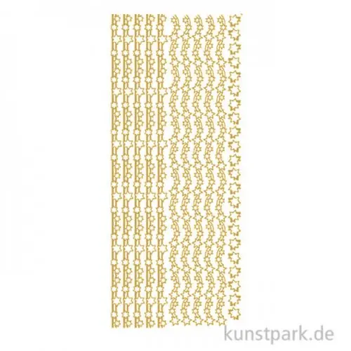 Kreativ Sticker - Sterne 2, Gold, 10 x 23 cm Preisreduziert