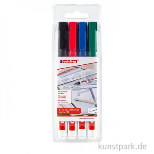 Angebot edding 400 Permanent-Marker Set, Etui mit 4 Farben