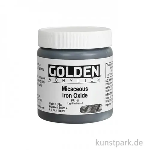 Echt GOLDEN Irisierende Acrylfarbe - 4080 Glimmerhaltiges Eisen-Oxid, 119 ml