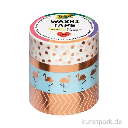 Kostenloser Rückversand Washi-Tape Hotfoil - ROSEGOLD, 4er Set, je 5 m