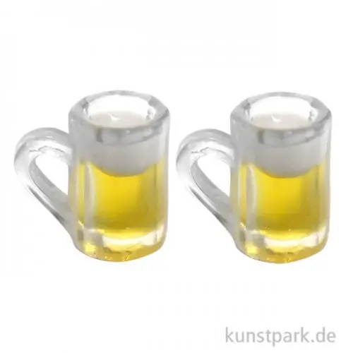 Begrenztes Angebot Miniatur Biergläser, 1,5 cm, 2 Stück