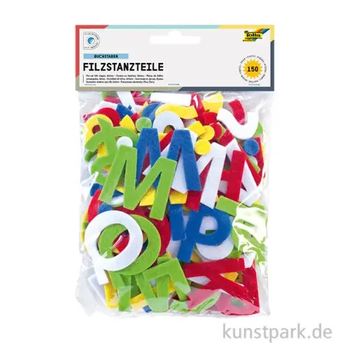Buchstaben aus Filz, selbstklebend, 150 Stück - farbig sortiert Sonderaktion