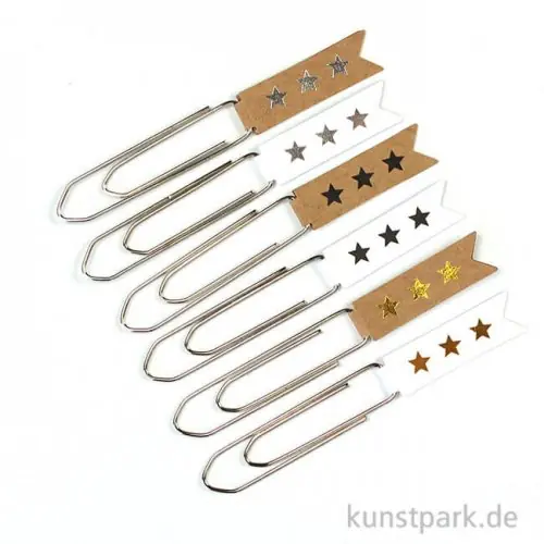 Paper Clips - Sterne, 8 Stück sortiert Hochwertig