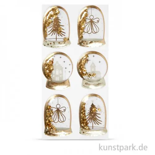 Schüttel-Sticker - Engel-Baum,49x32 - 45x36 mm, 6 Stück - Gold Jetzt Zugreifen