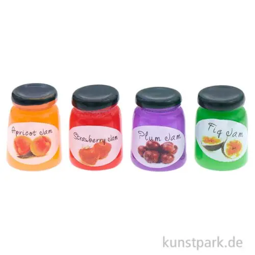 Miniatur Marmeladengläser, 4 Stück Finale Aktion