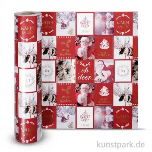 Vivi Gade Geschenkpapier - Weihnachtsmotive Nostalgie, Breite 50 cm, 100 Meter Ab Werk