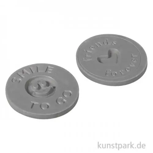 Gießform Label - Friends + Smile, Rund 30 mm, 2 Stück Versand Am Gleichen Tag