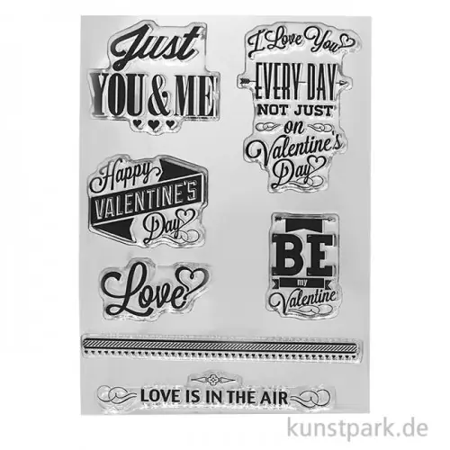 Kostenfreie Lieferung CraftEmotions Clear Stamps - Valentinstag Sprüche, DIN A6