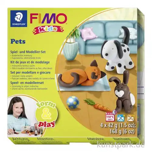 FIMO Kids Form & Play - Pets, 4 x 42 g + Zubehör Neue Ware