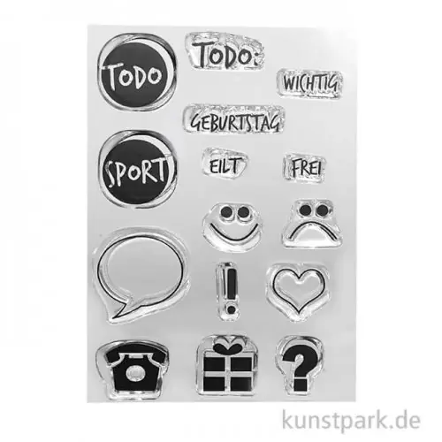 Clear Stamps für Journals - Kalender Mix-3, DIN A7 als Silikonstempel Expressversand