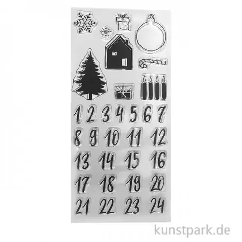 Neu Im Sortiment Clear Stamps - Adventskalender Classic mit 33 Motiven als Silikonstempel