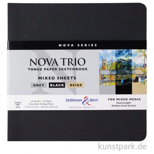 Gratis Versand Stillman & Birn Skizzenbuch Softcover NOVA Trio, 46 Blatt, 19x19 cm