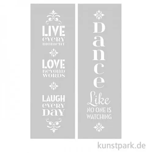 Nur Heute Schablone 15,25x45,27 cm - Lebe den Tag, 2 Stück