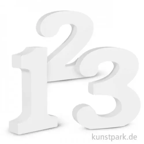 Heute Kaufen Zahlen aus MDF, weiß, Höhe 11 cm, Stärke 2 cm