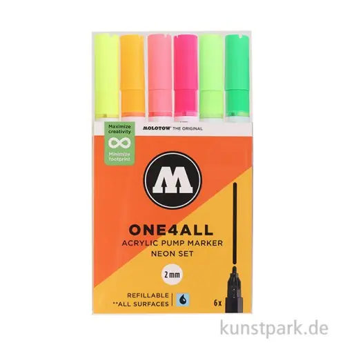 Abverkauf Molotow ONE4ALL Marker - 127HS Neon-Kit 6er
