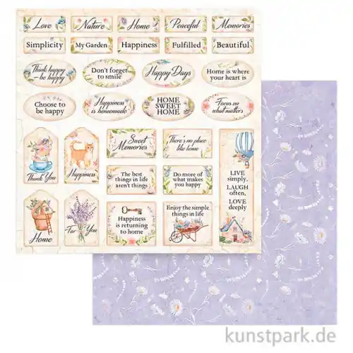 Stamperia Scrappapier - Create Happiness Welcome Home Labels, 30,5 cm Sonderaktion