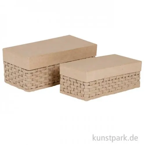 Pappschachtel 2er Set Eckig, geflochten Top-Seller