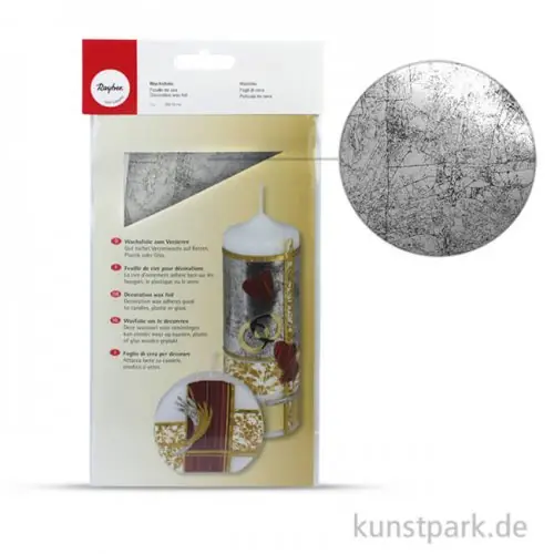 Sichere Zahlung Wachsfolie - Altsilber, 20x10 cm, 1 Stück