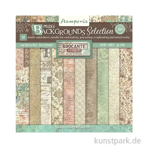 Stamperia Scrapbooking Pad - Brocante Antiques Backgrounds, 30,5 cm Heute Kaufen