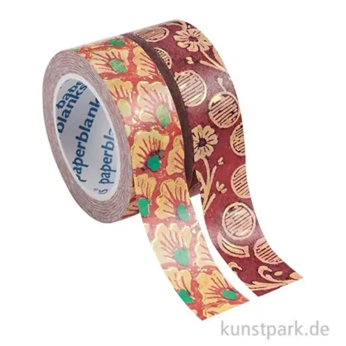 Zertifiziert PAPERBLANKS Washi Tape Set - 2 x 10m - Die Wellen 3 & 4