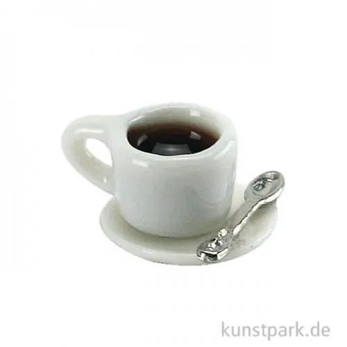 Solange Der Vorrat Reicht Miniatur Kaffeetasse mit Löffel 1 cm