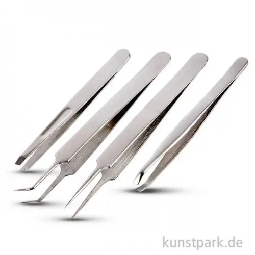 Bastelpinzetten-Set aus Metall, Länge 9-12 cm, 4 Stück sortiert Sonderaktion