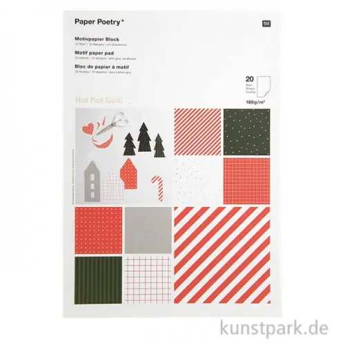 Heute Kaufen Motivpapier Block - I love Christmas, Classic, 20 Blatt