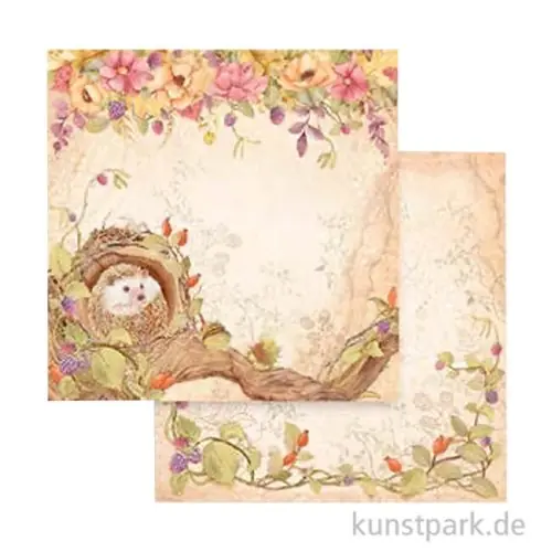 Kracherpreis Stamperia Scrappapier - Woodland Hedgehog, 30,5 x 30,5 cm
