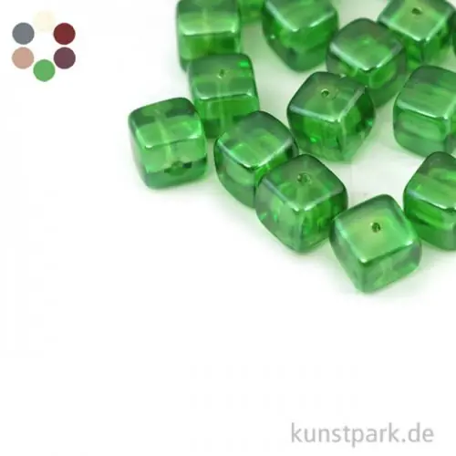 Ausverkauf Glasperlen-Würfel - 8x9 mm - 18 Stück