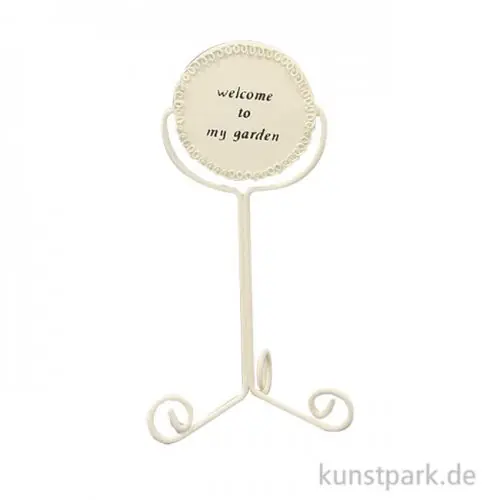 Minigarten Willkommensschild - Weiß,14 cm Ausverkauf