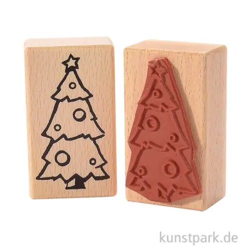 Heißes Angebot Stempel - Weihnachtsbaum mit Kugeln, 4 x 7 cm