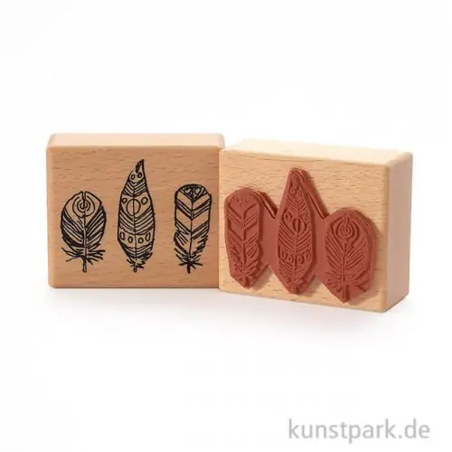 Jetzt Bestellen Stempel - Drei Federn, 5 x 6 cm
