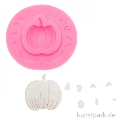 Markenware Silikon Gießform - Halloween Kürbis, 9,5 x 9 x 1 cm
