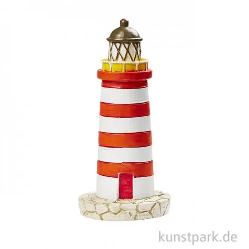 Im Trend Mini Leuchtturm - Rot-Weiß, 7,5 cm