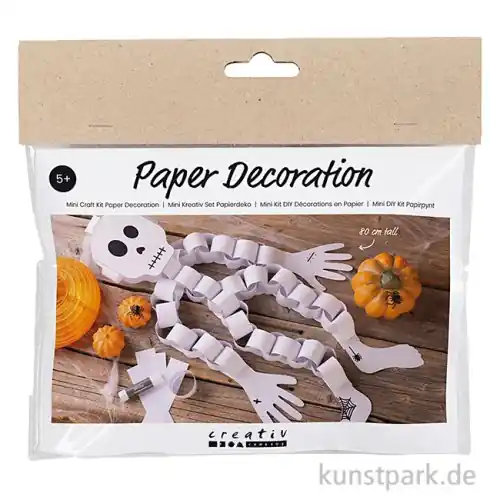 Expressversand Mini Bastelset Halloween Papierdeko, Skelett