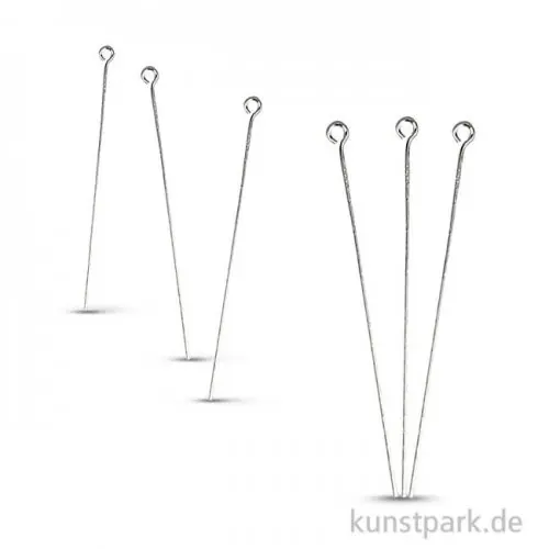 Nietstifte mit Öse versilbert, Länge 50 mm, 30 Stück Sonderangebot