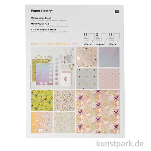 Abverkauf Motivpapier Block - Futschikato, Flower Power, 24 Blatt