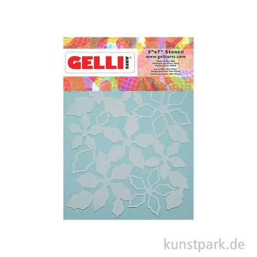 Rabatt Gelli Arts - Stencil, Poinsettia, 12,7 x 17,8 cm