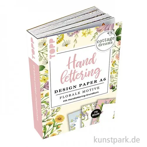 Handlettering Design Paper Block Cottage Dreams A6, Topp Verlag Großhandel