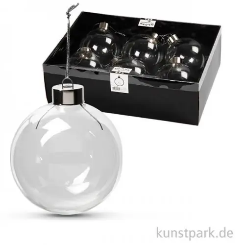 Weihnachtskugel aus Glas, Durchmesser 7,9 cm, 6 Stück Sofort Bestellen