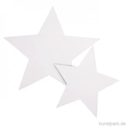 Ab Werk Sterne aus Papier, zwei Größen 7-10 cm, ausgestanzt, 40 Stück, weiß
