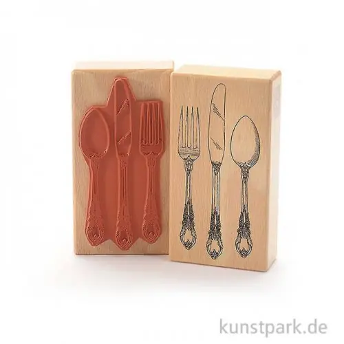 Neu Judi-Kins Stamps - Gabel, Messer, Löffel - 6x10 cm