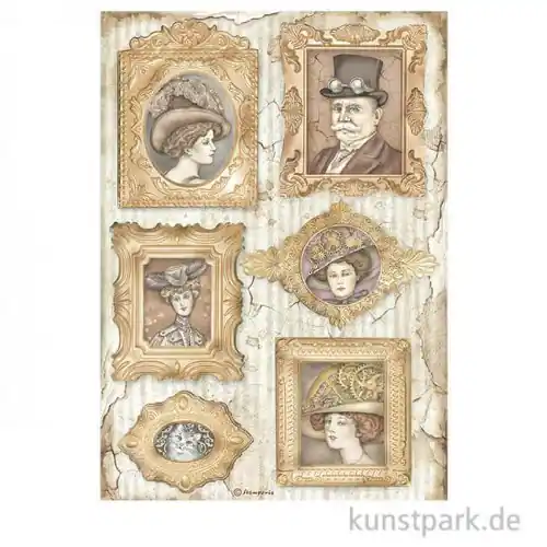 Stamperia Reispapier - Lady Vagabond Lifestyle Frames, DIN A4 Mengenrabatt