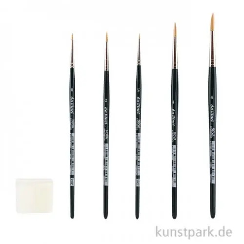 da Vinci NOVA Aquarellpinsel Set mit 5 Pinseln und Kernseife Markenprodukt