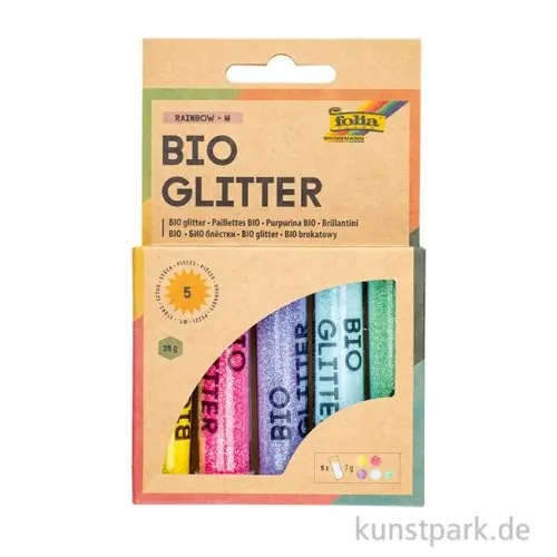 Neu Im Sortiment Glitter Mix RAINBOW, Bunt, biologisch abbaubar, 5 x 7g