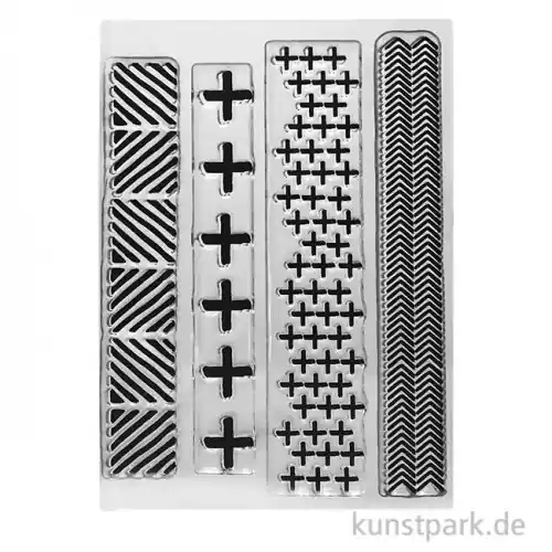 CraftEmotions Clear Stamps - Kreuze und Fischgräten, DIN A6 Zertifiziert