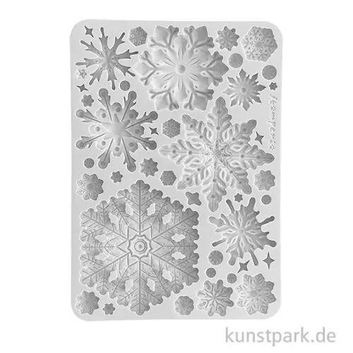 Neuheit Stamperia Silikon Gießform - Create Happiness Dewdrops Snowflakes, A5