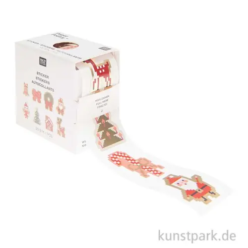 Sticker - Weihnachtsfiguren, Pixel, 120 Aufkleber Neu Im Sortiment